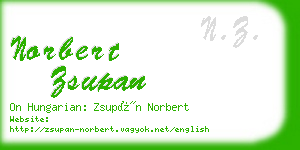 norbert zsupan business card